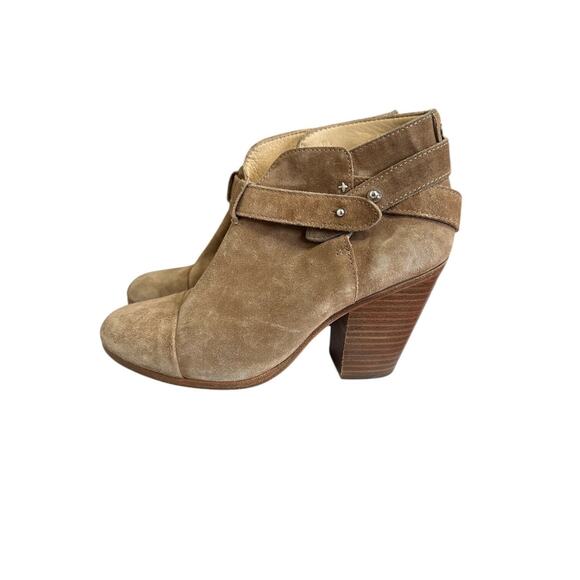 Rag & Bone Womens Harrow Suede Ankle Boot Minimalist Biker Moto 38.5 Brown - Picture 1 of 9